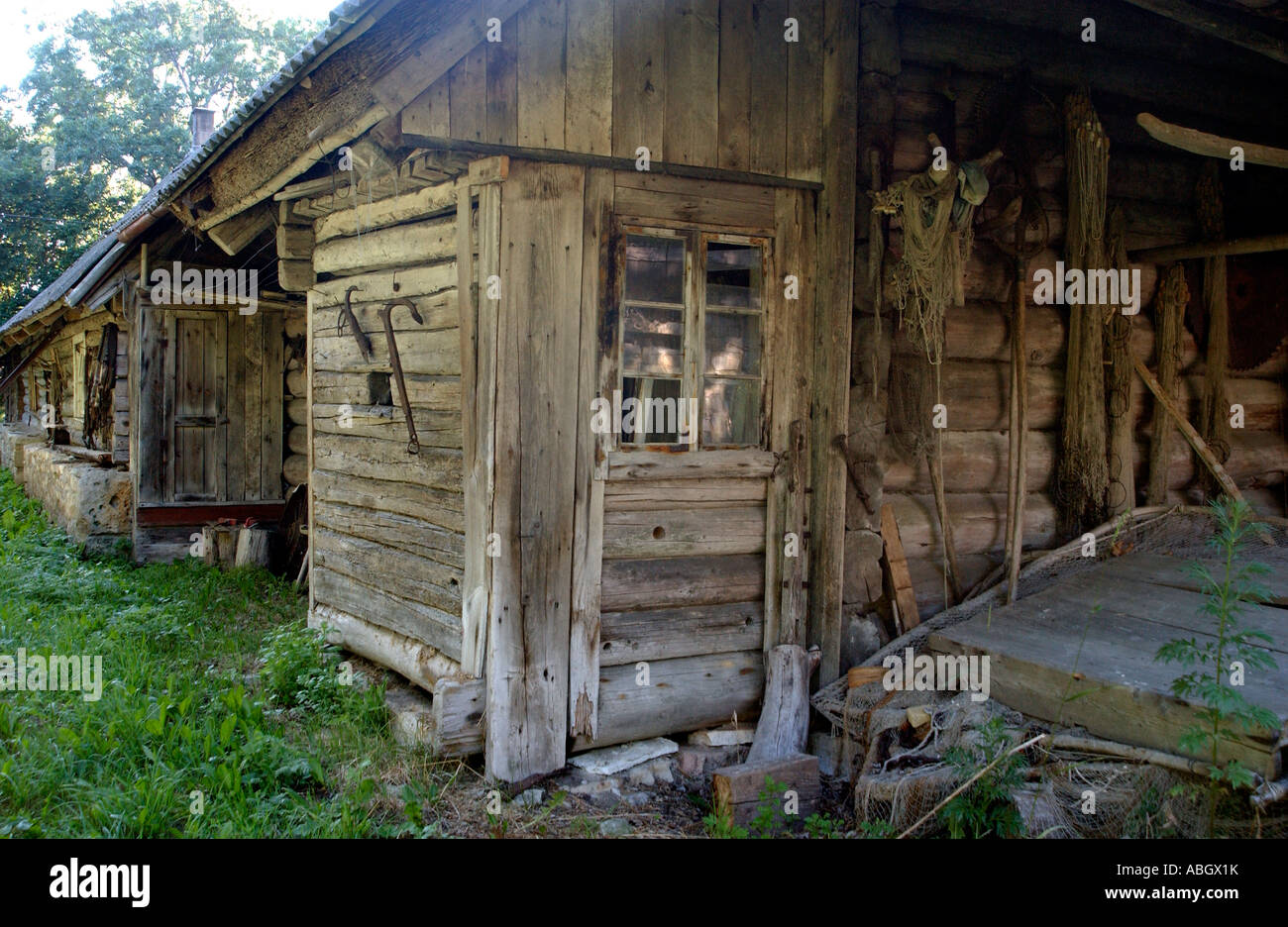 Old fishing cabin in the village of Muhu on the island of Saaremaa
