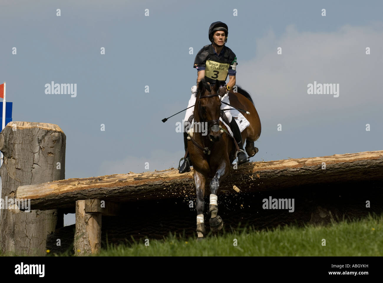Three Day Event  Rider  Oliver Smith Taking part in the Cross Country Phase at the Bramham Horse Trial 2007 Stock Photo
