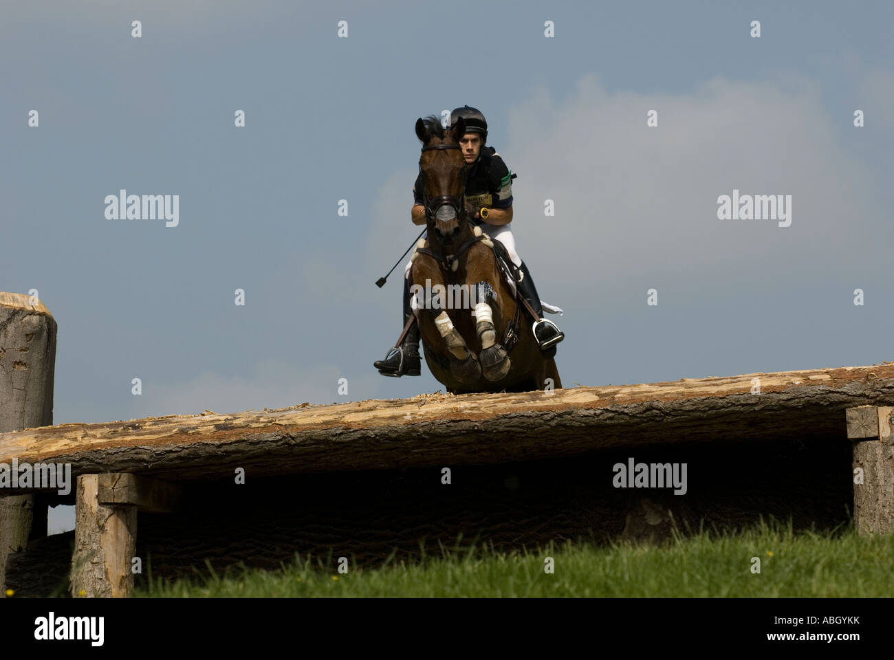 Three Day Event  Rider  Olie SmithTaking part in the Cross Country Phase at the Bramham Horse Trial 2007 Stock Photo