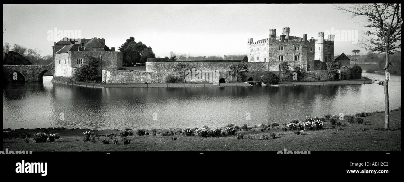 Leeds Castle in Maidstone Kent England from across the mote Stock Photo