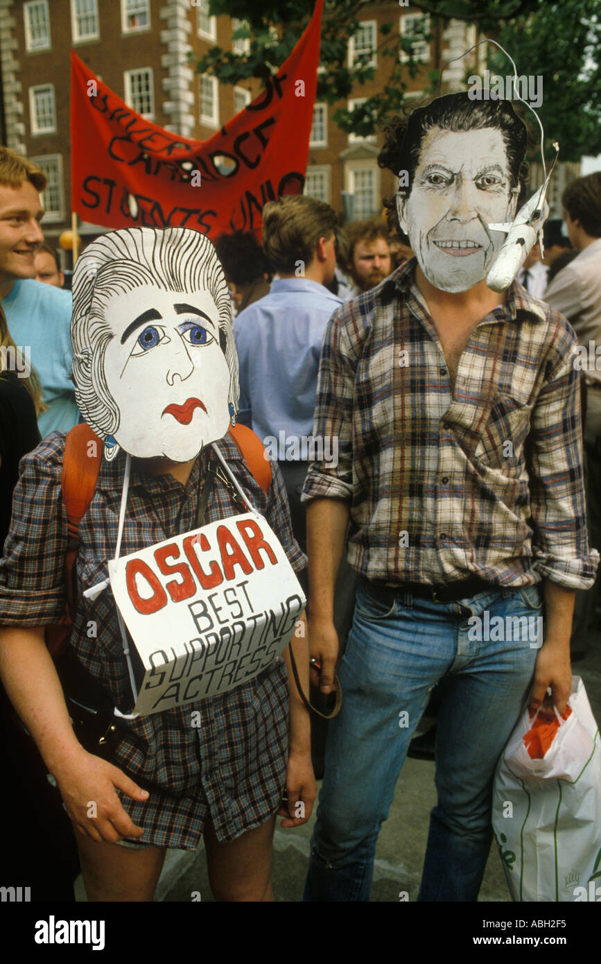 CND Campaign for Nuclear Disarmament  rally in Hyde Park London  Thatcher and Reagan. 1982 HOMER SYKES Stock Photo