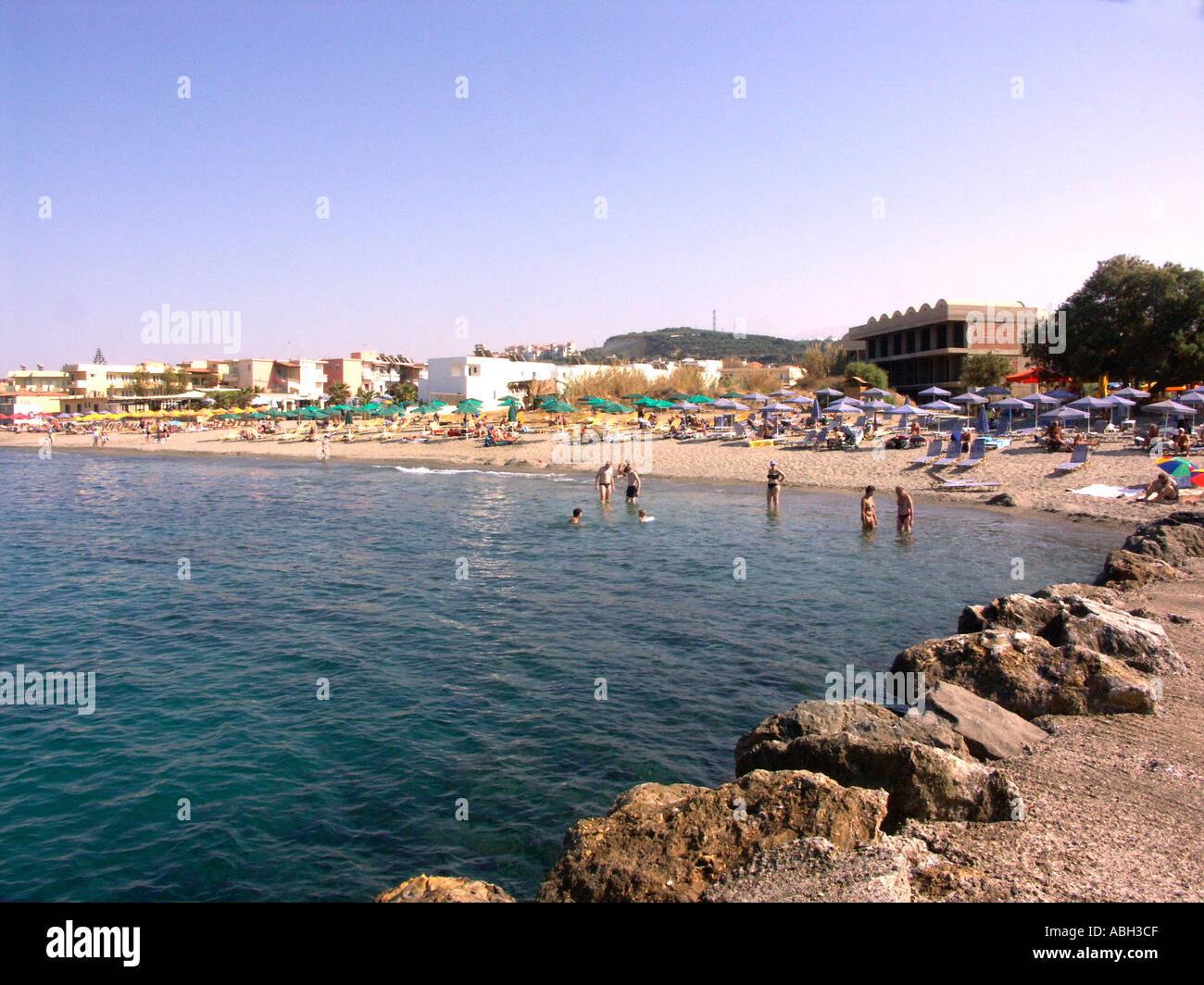 Sea and Beach Stalos crete Stock Photo