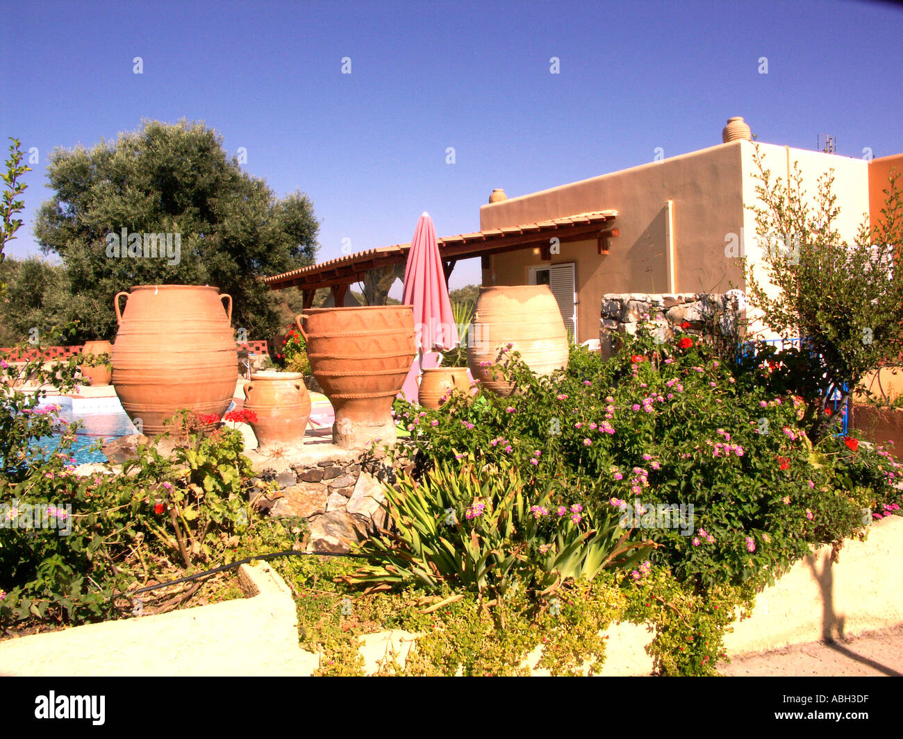 A Typical Villa Stalos Crete Stock Photo
