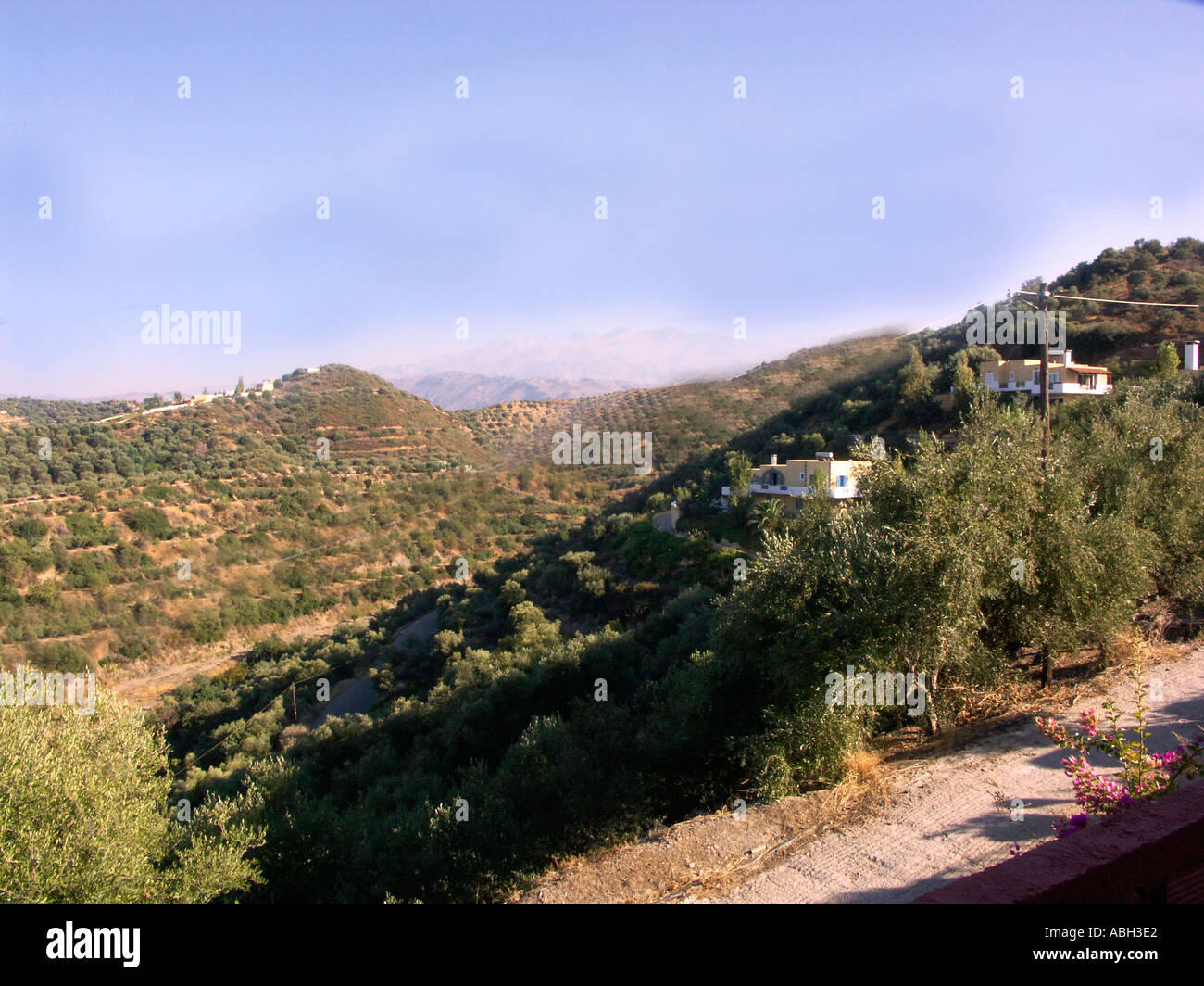 Landscape in Foothills Stalos Crete Stock Photo