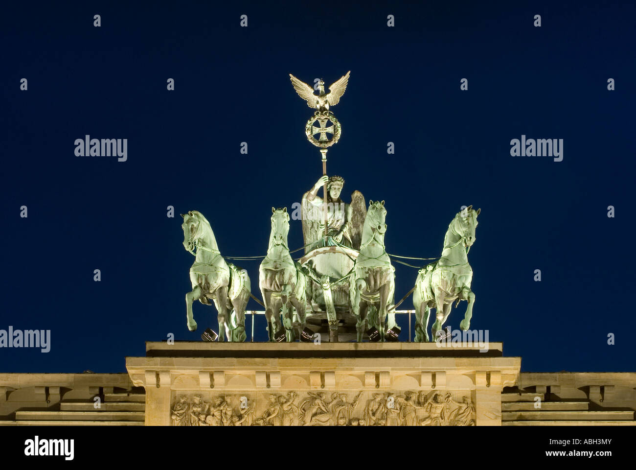 Quadriga on top of Brandenburger Tor Berlin Germany Europe Stock Photo