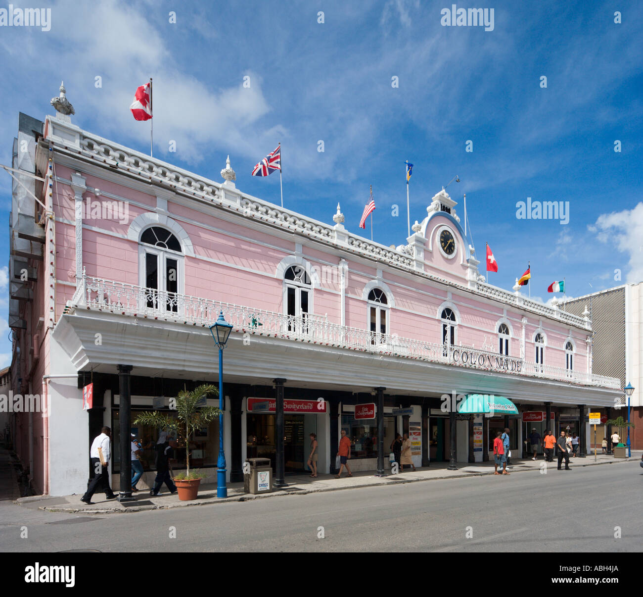 Shops on Broad Street, Bridgetown, Barbados, Lesser Antilles, West Indies, Caribbean Stock Photo