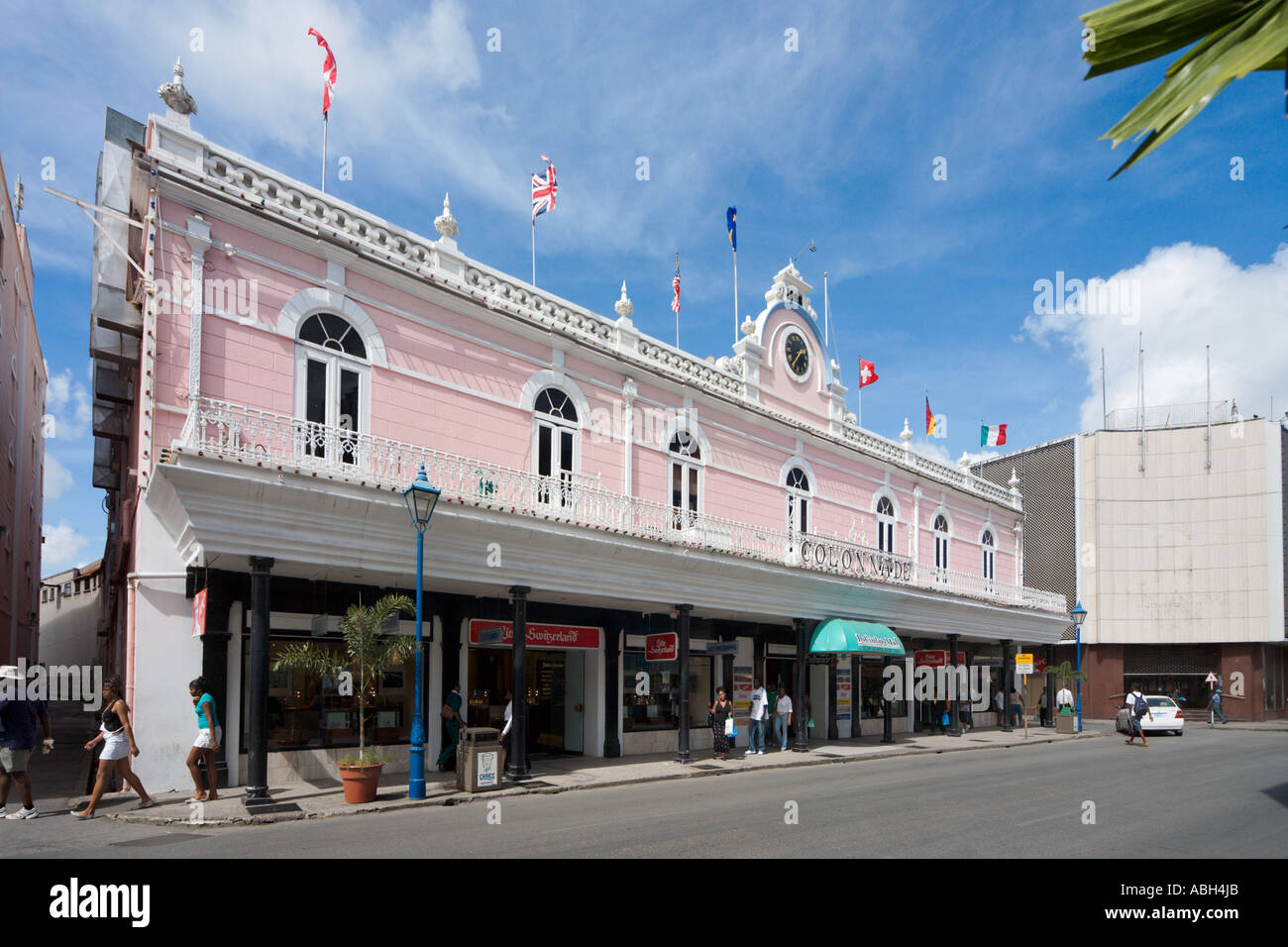 Shops on Broad Street, Bridgetown, Barbados, Lesser Antilles, West Indies, Caribbean Stock Photo