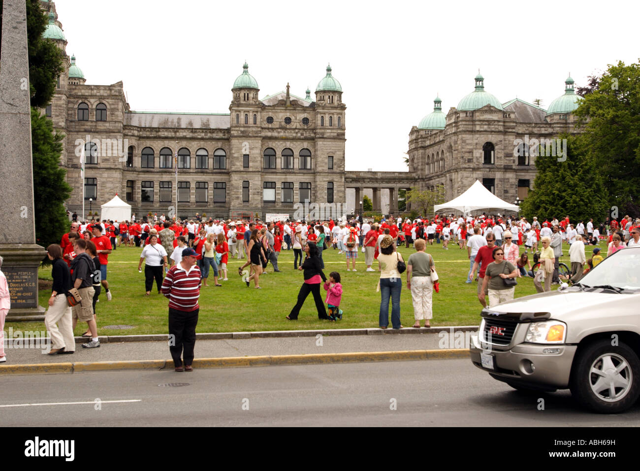 People in downtown Victoria during Canada Day celebration Stock Photo ...