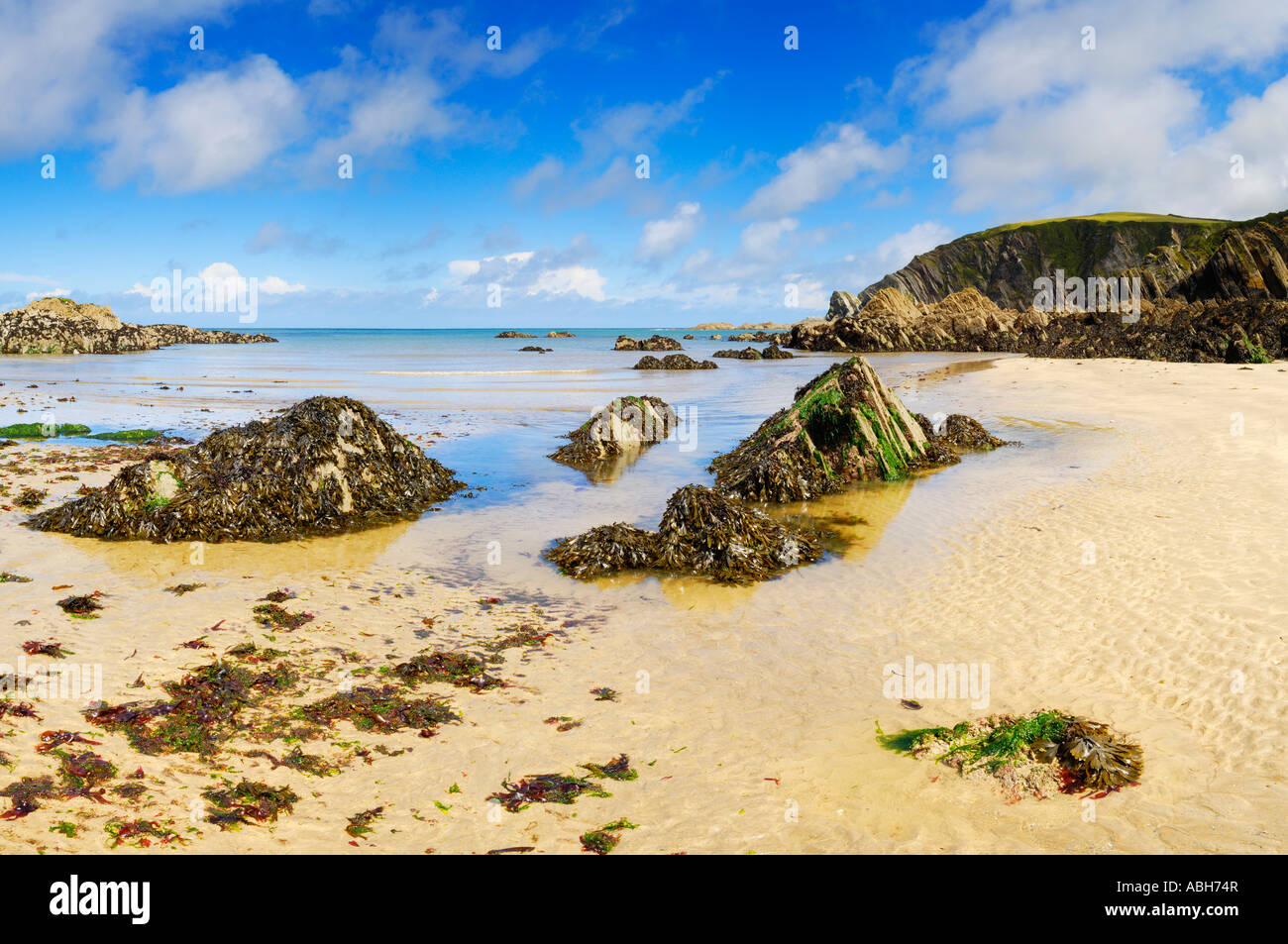 Lee Bay at the seaside village of Lee near on the North