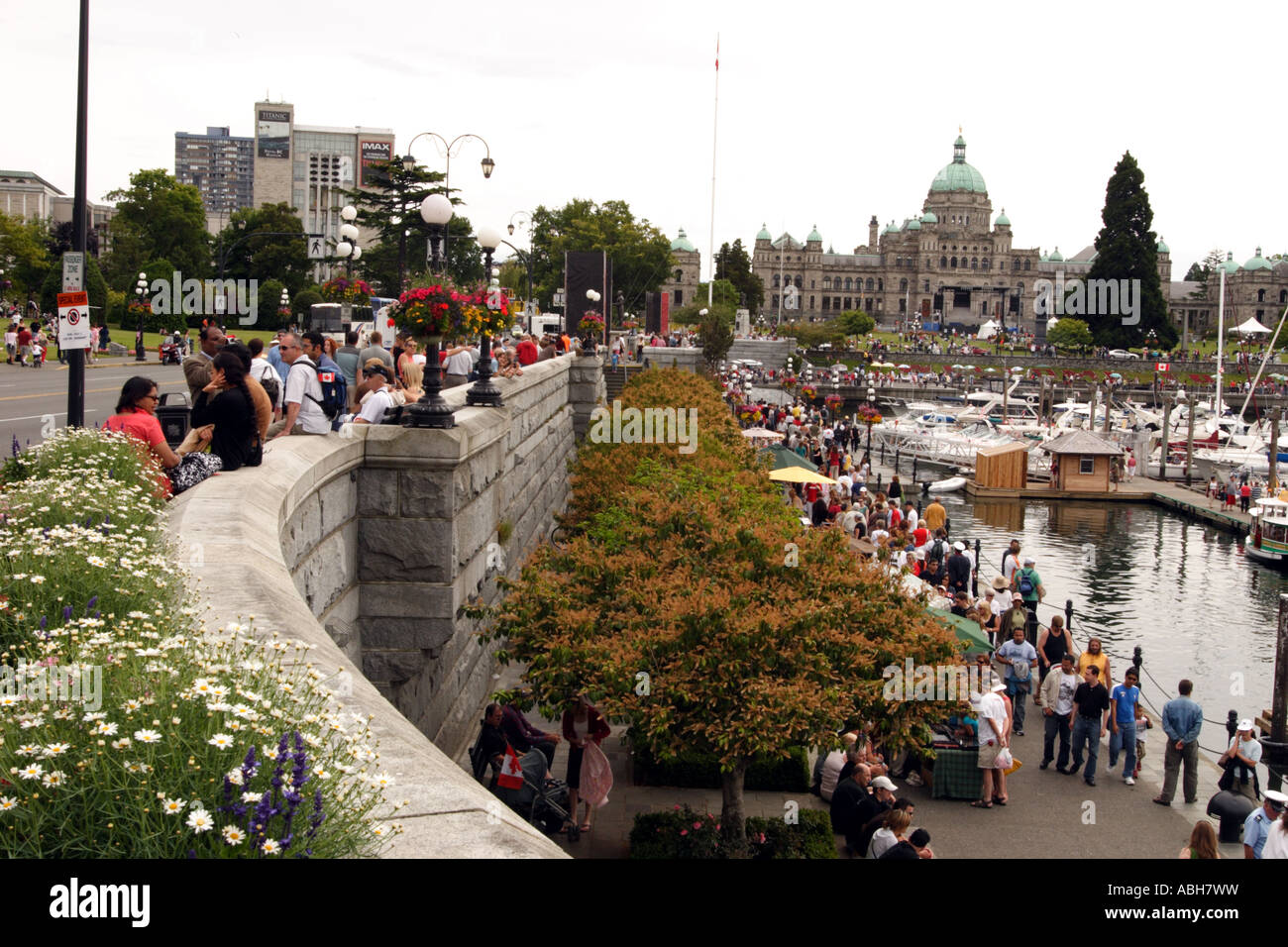 People in downtown Victoria during Canada Day celebration Stock Photo ...