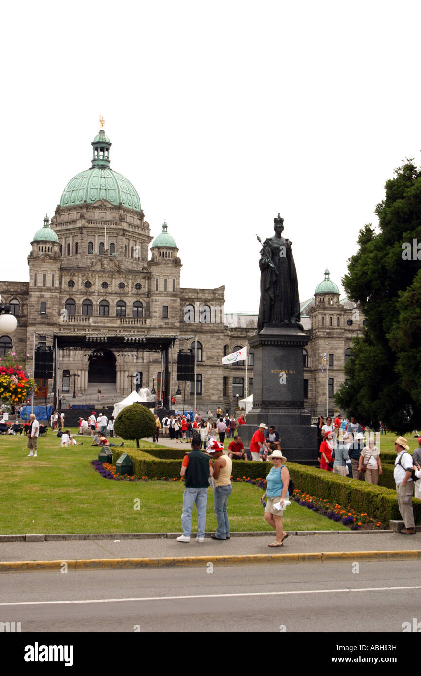 People in downtown Victoria during Canada Day celebration Stock Photo ...