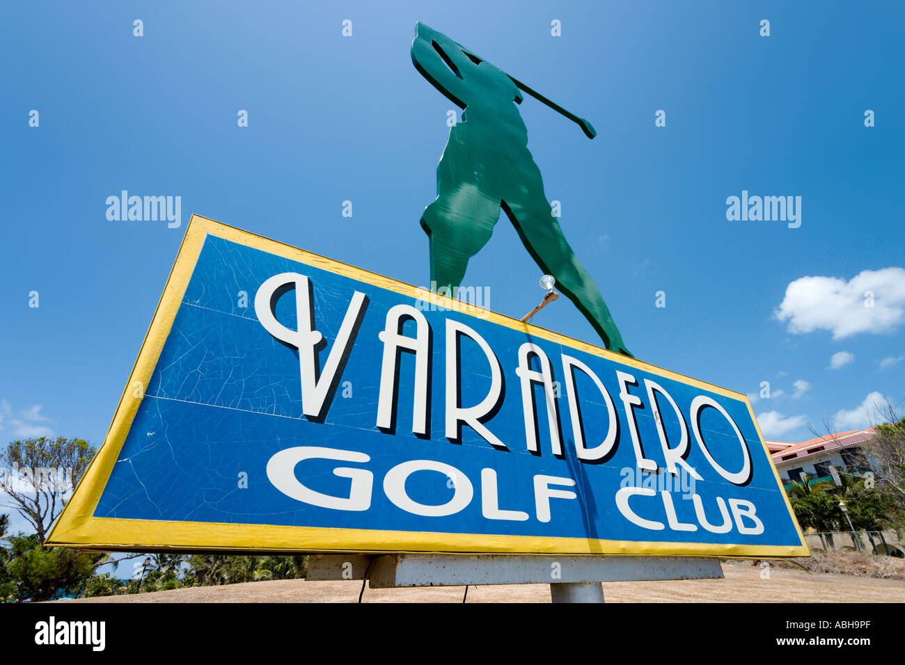 Sign for the Varadero Golf Club, Varadero, Cuba Stock Photo