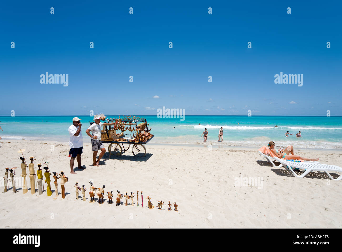 Varadero Beach. Beach trader on the beach in the resort area of Varadero, Cuba Stock Photo
