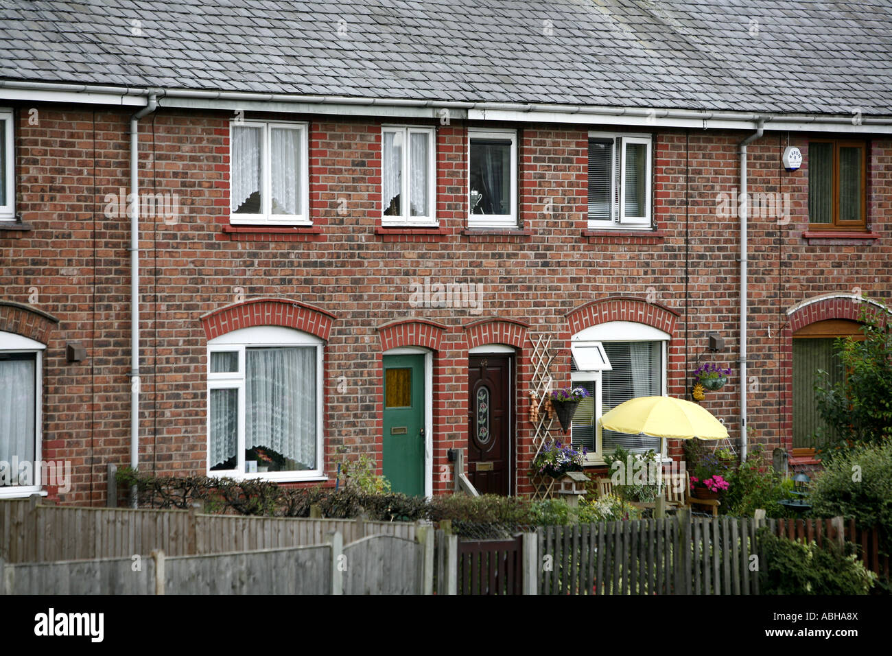 terrace houses, Chester, UK Stock Photo Alamy