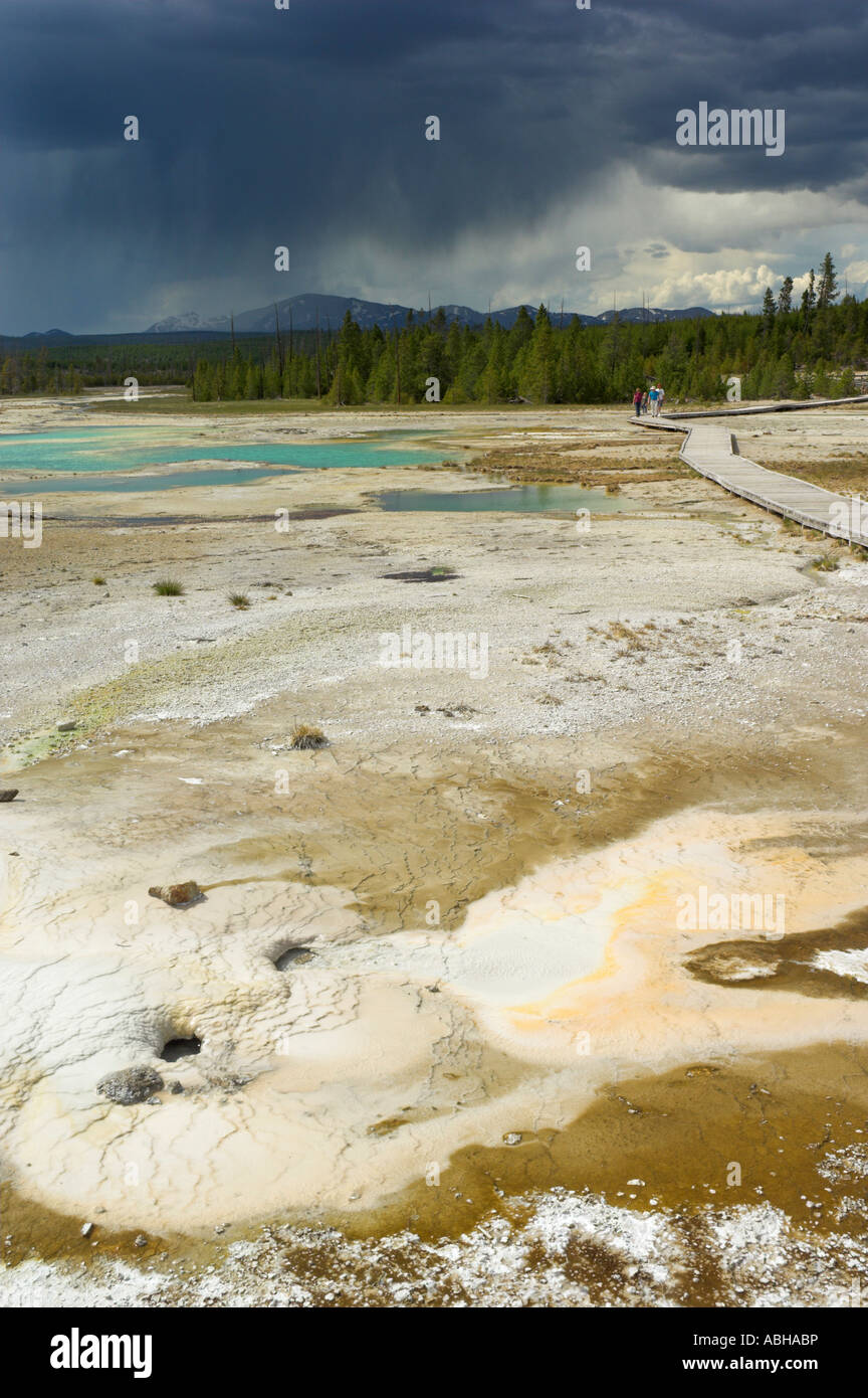 Crackling lake Porcelain basin Norris Geyser basin Yellowstone National