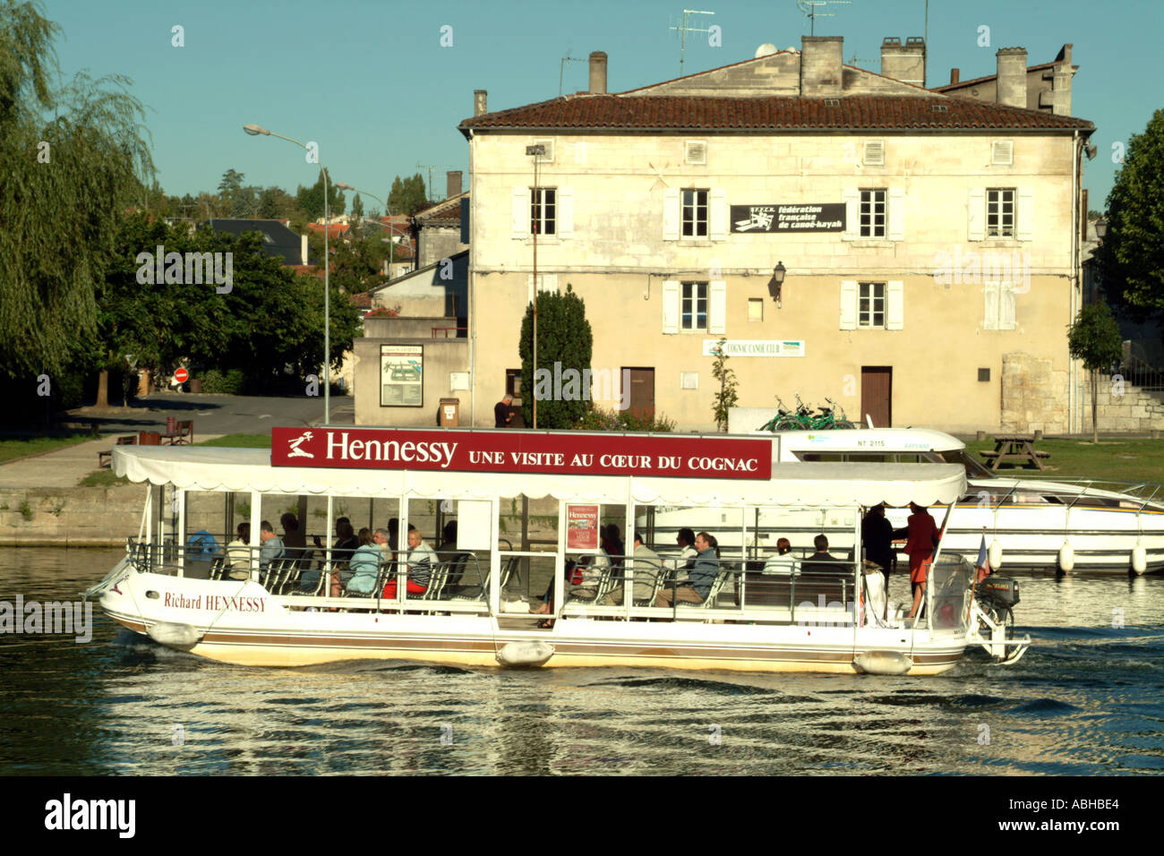 Hennessy Cognac tour boat on the La Charente river France Stock Photo -  Alamy