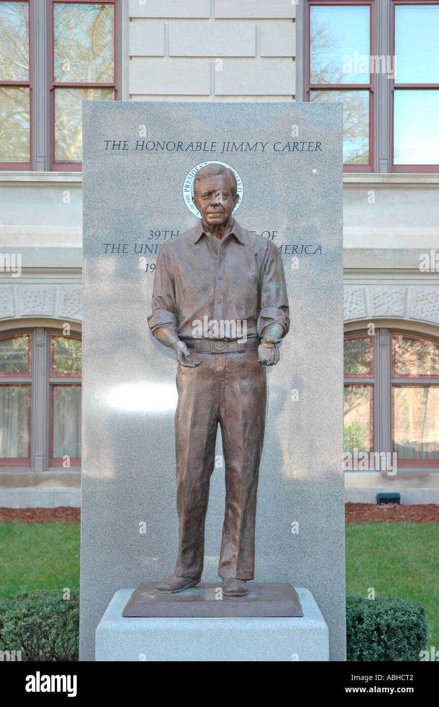 Jimmy Carter President of US USA statue at GA Georgia State Capitol building in Atlanta, GA Governor Stock Photo