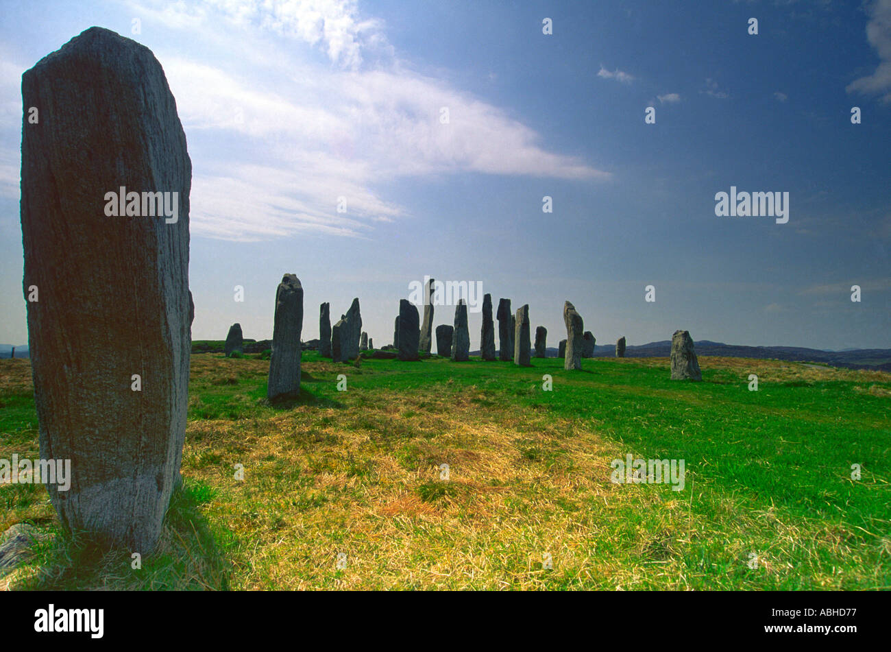 Calanais Stone Circle Isle of Lewis Outer Hebrides Scotland UK Stock Photo