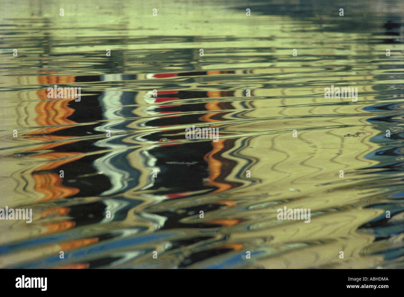 AMA76933 Nature closeup conceptual abstract showing contemplative water reflection in water Stock Photo