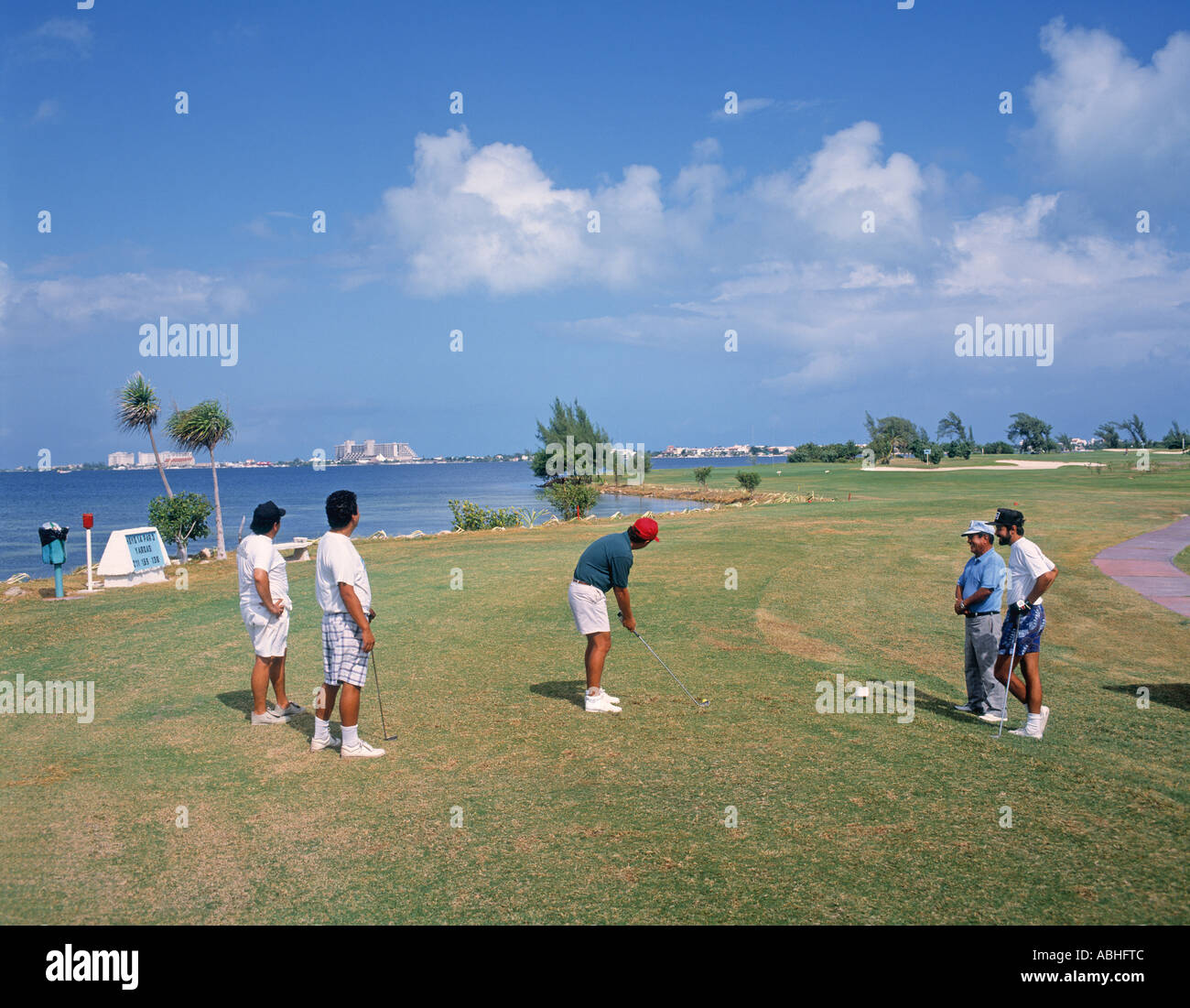 Players teeing off at Cancun Pok Ta Pok Golf Club Cancun Yucatan Mexico  Stock Photo - Alamy