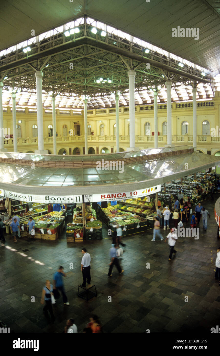 Aerial view of stalls 8 and 10 in central market Porto Alegre Brazil Stock Photo