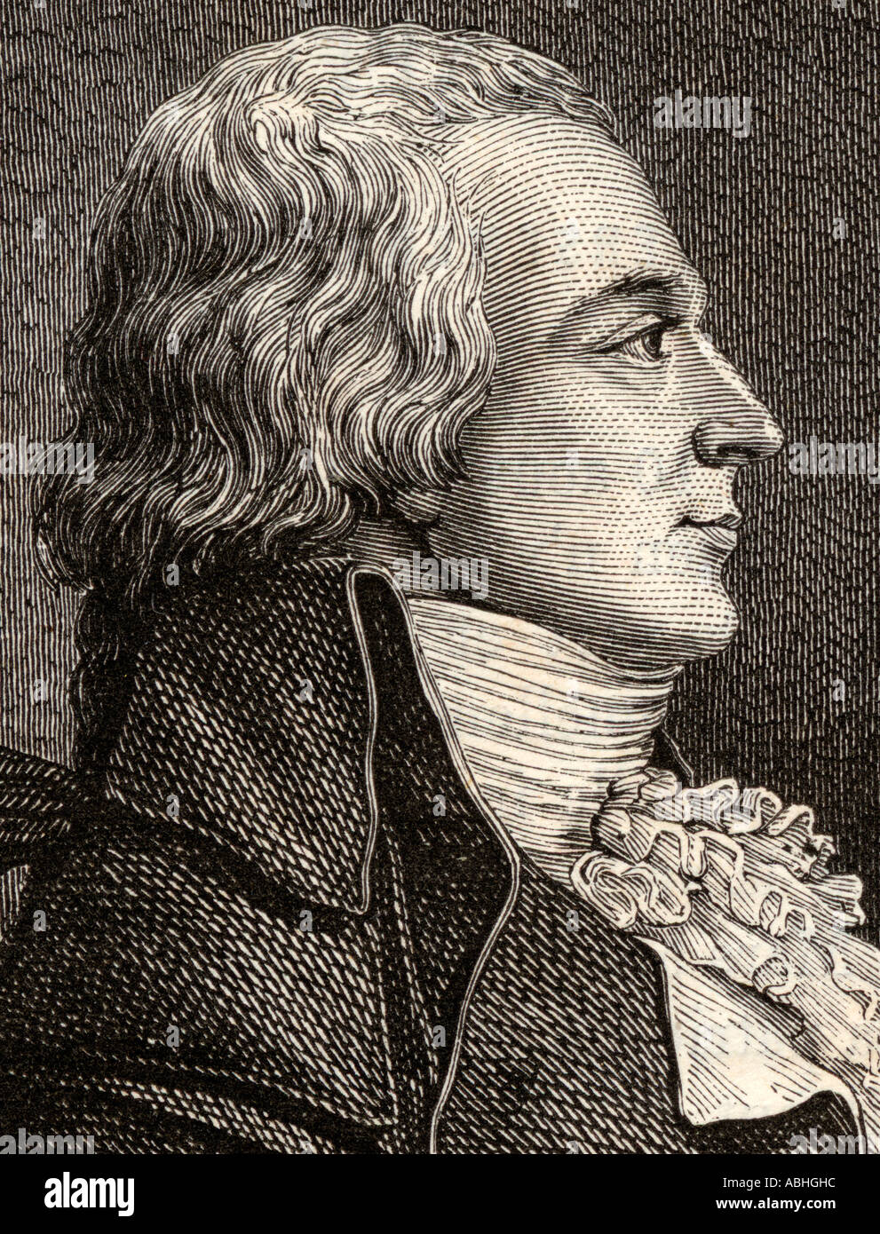 Claude Basire, 1764 –1794.  French politician of the Revolutionary period and deputy for the Côte d'Or in the Legislative Assembly. Stock Photo