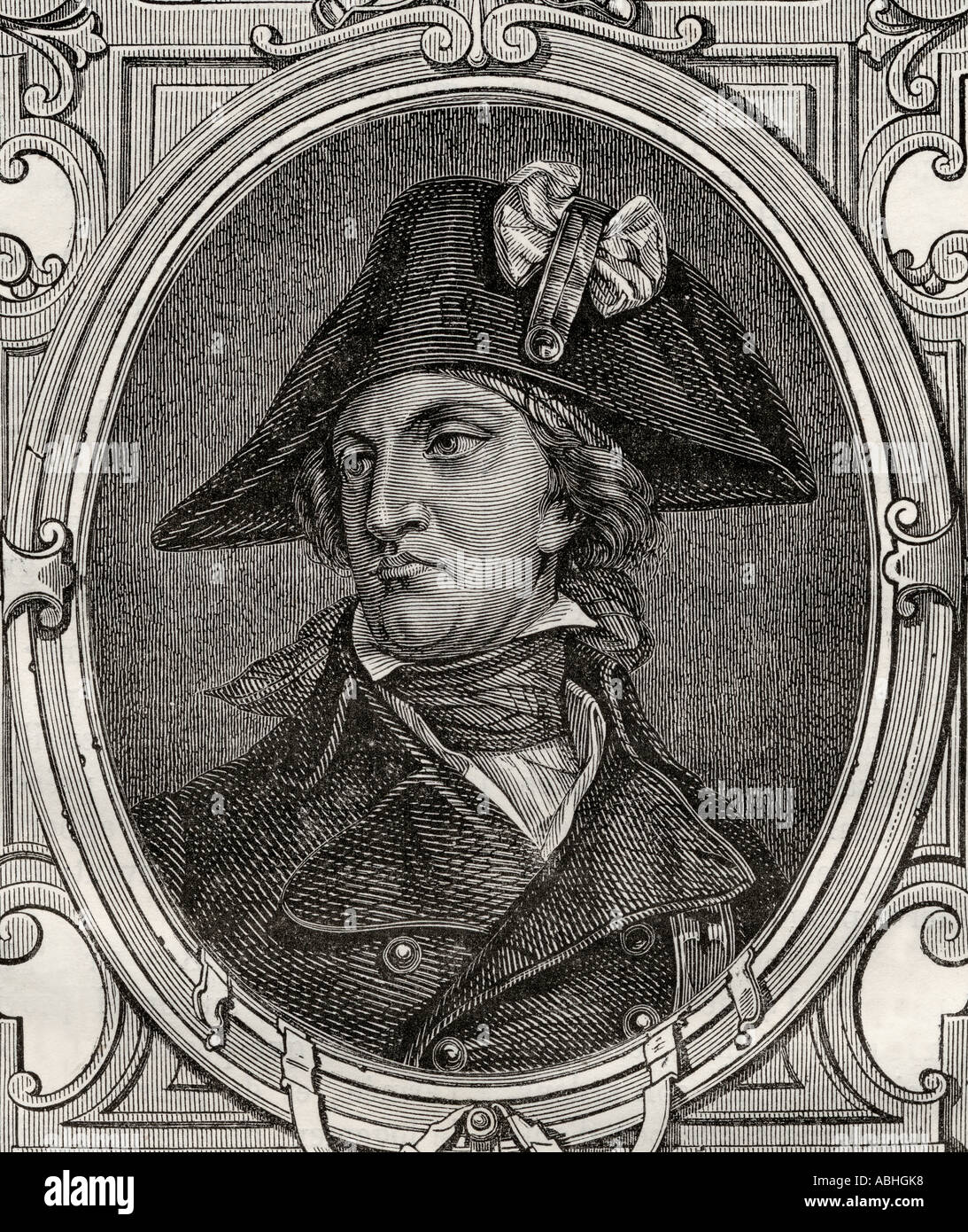 Jean-Nicolas Stofflet,1753 – 1796. French leader of the Revolt in the Vendée against the First French Republic. Stock Photo