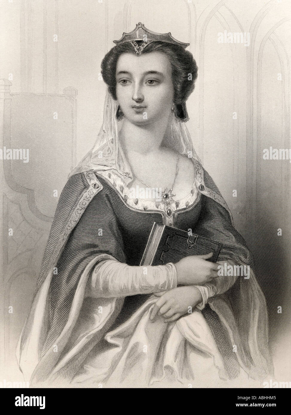 Valentina Visconti,1371 – 1408. Sovereign Countess of Vertus, and Duchess consort of Orléans as the wife of Louis de Valois, Duke of Orleans. Stock Photo