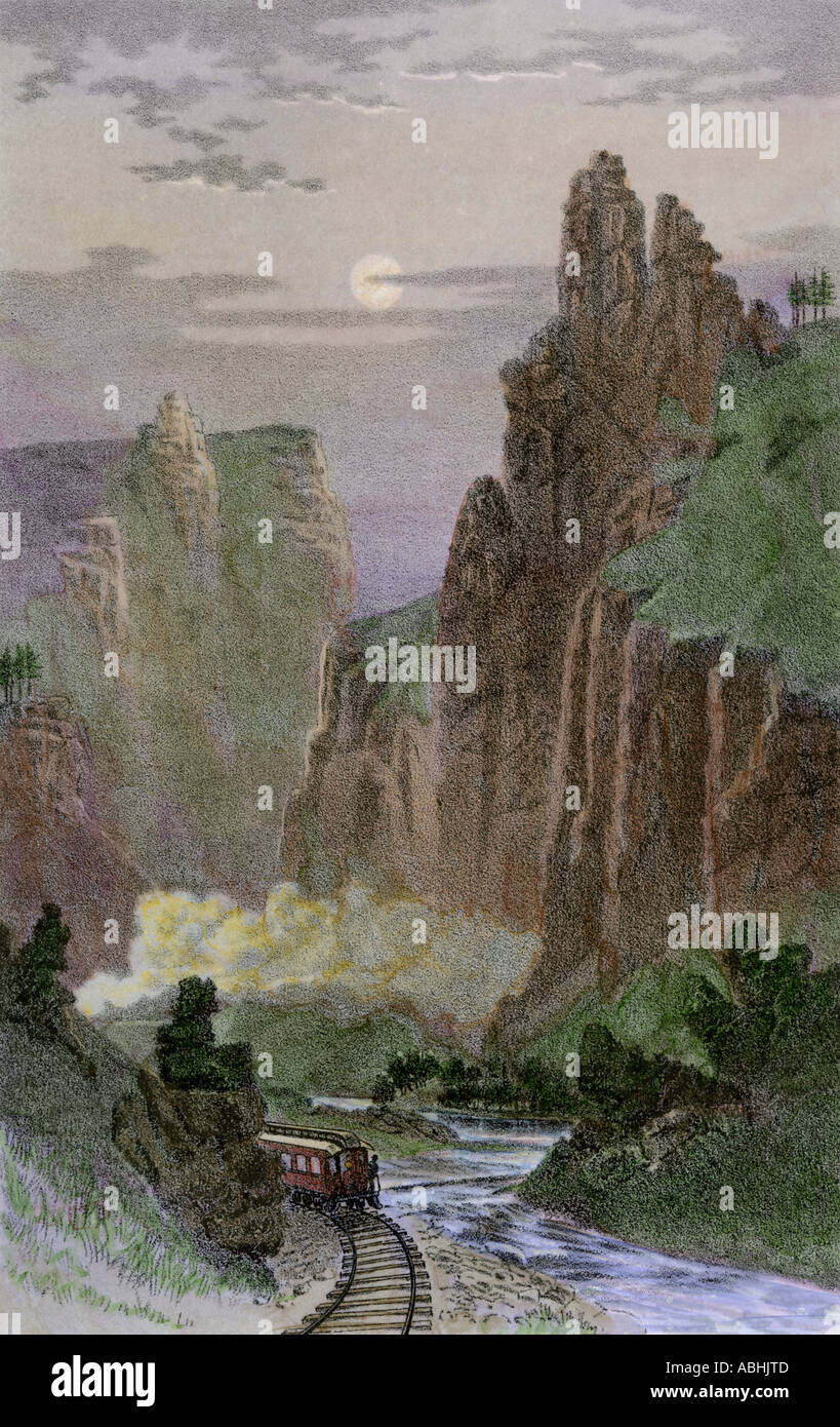 Utah and Northern Railroad in Silver Bow Canyon near Butte Montana