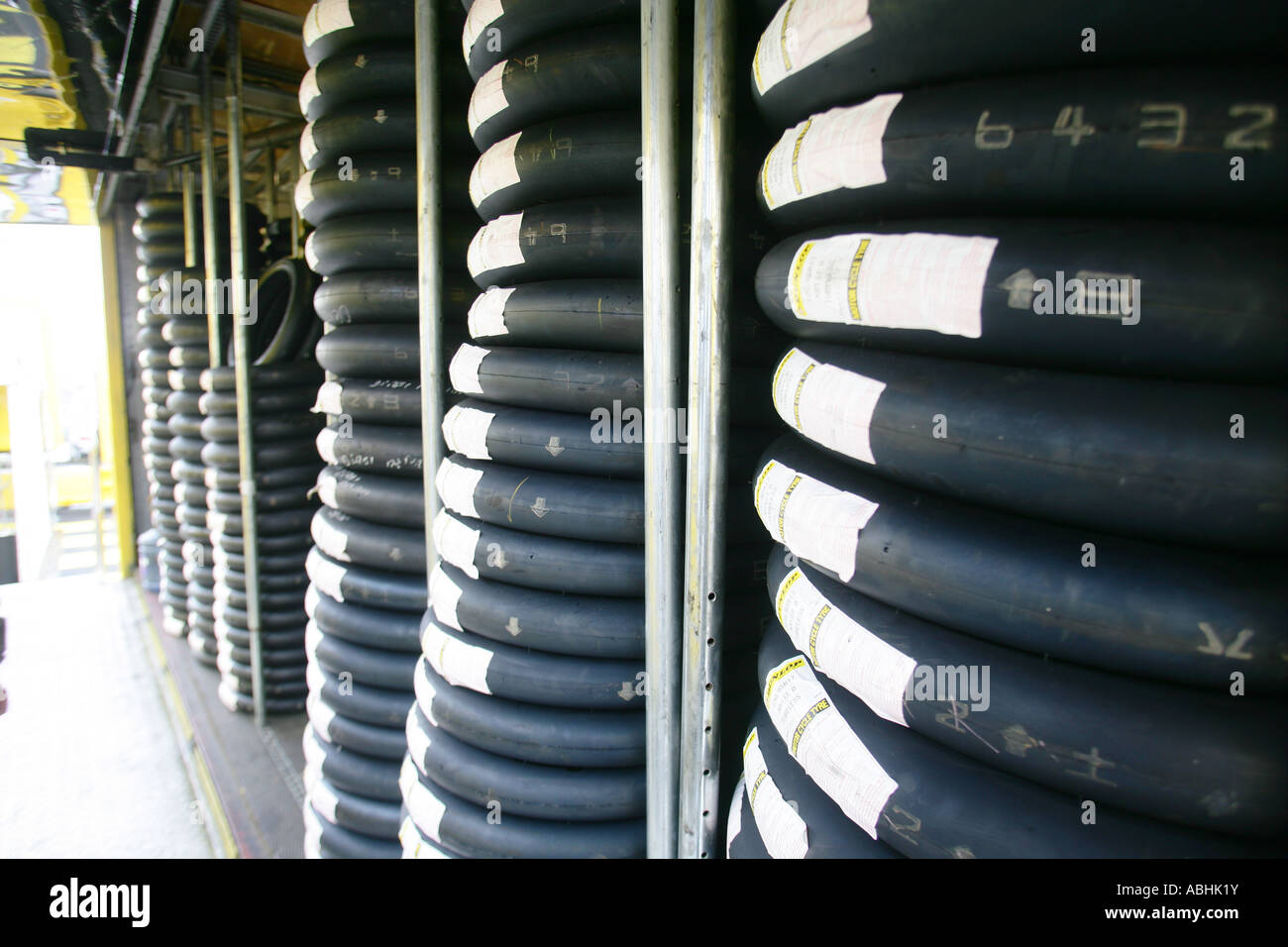 motorcycle tyres tires at jerez Stock Photo