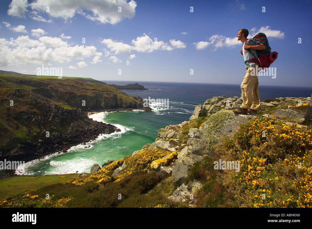 The cliffs at Zennor in north Cornwall looking towards Gurnard's Head Stock Photo