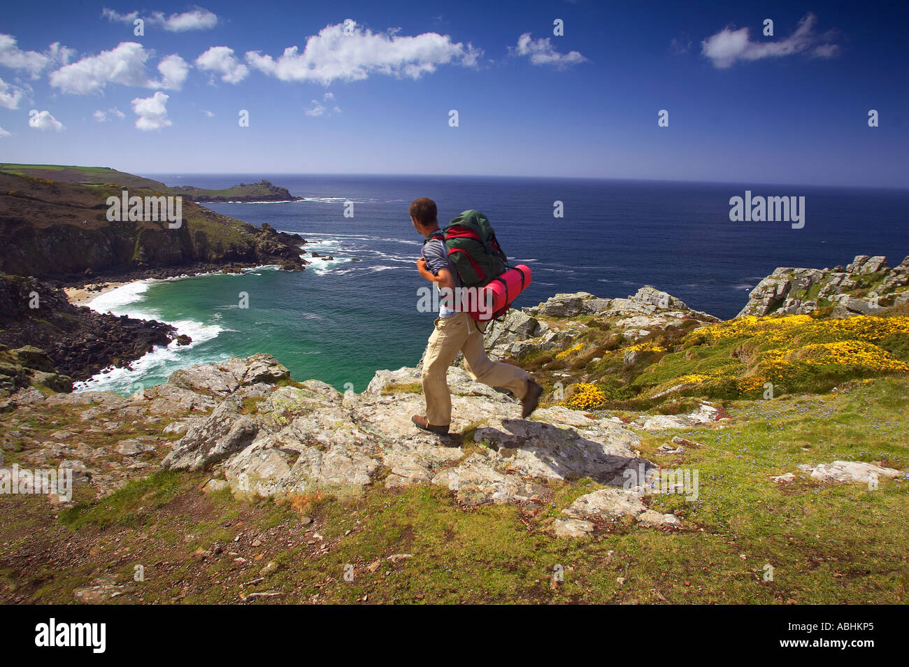 The cliffs at Zennor in north Cornwall looking towards Gurnard's Head Stock Photo