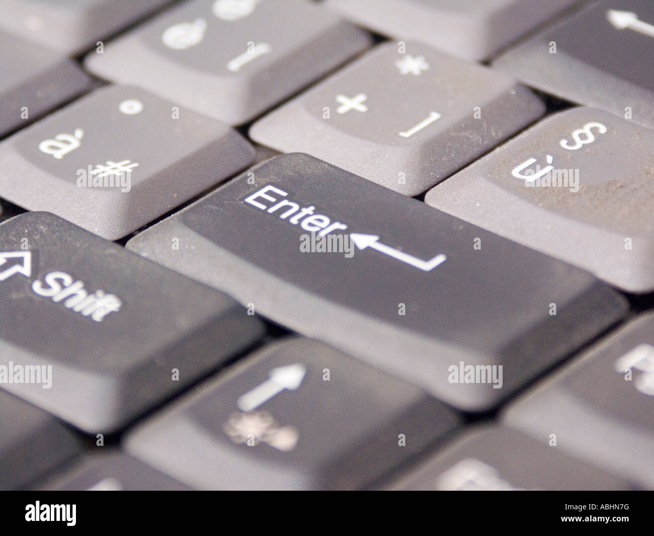 dusty pc keyboard close up enter return key Stock Photo Alamy