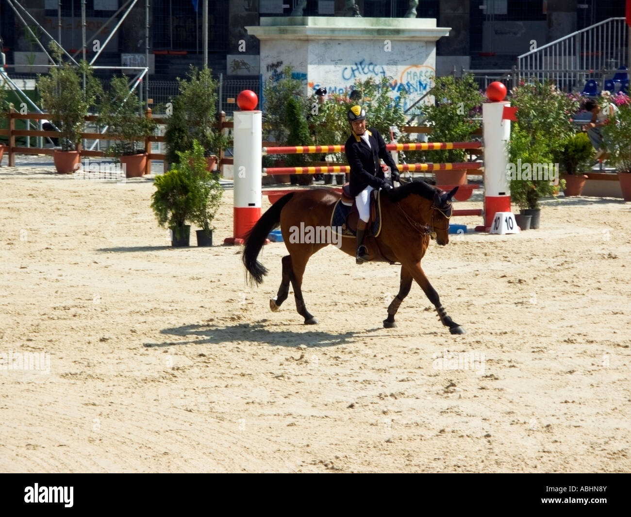 Horse Grand Prix Csi Naples Italy , FEI official calendar Stock Photo