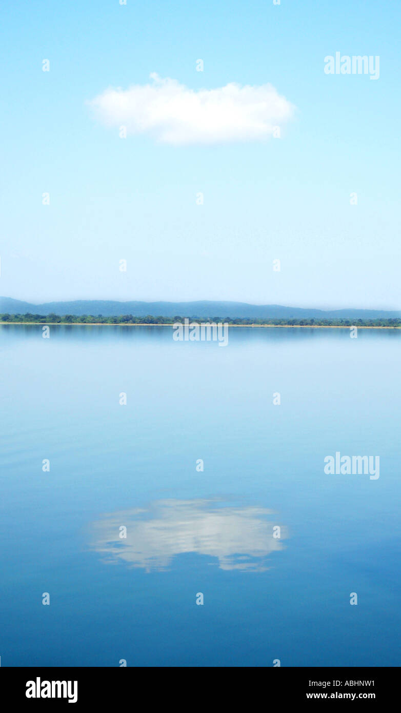 Cloud reflecting in a lake Stock Photo - Alamy