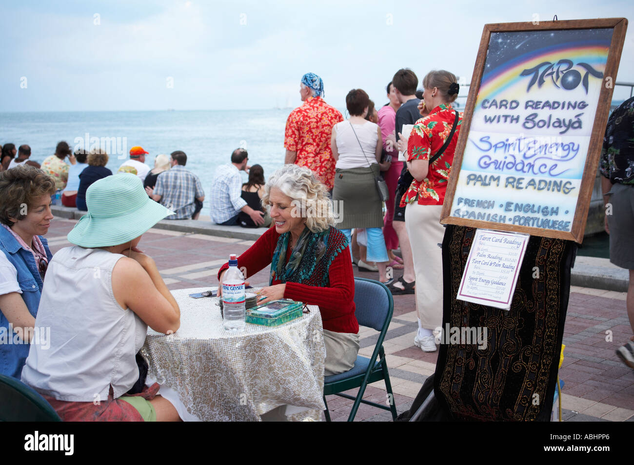 A fortune teller at the Daily Sunset celebrations on Mallory Square Key ...