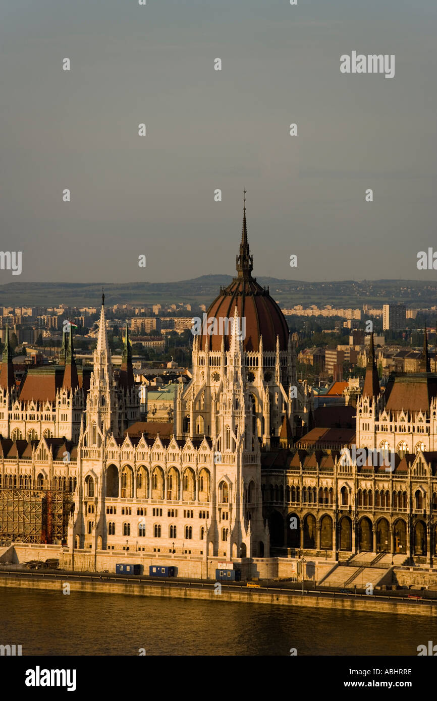 View to the Parliament over the Danube river Pest Budapest Hungary Stock Photo