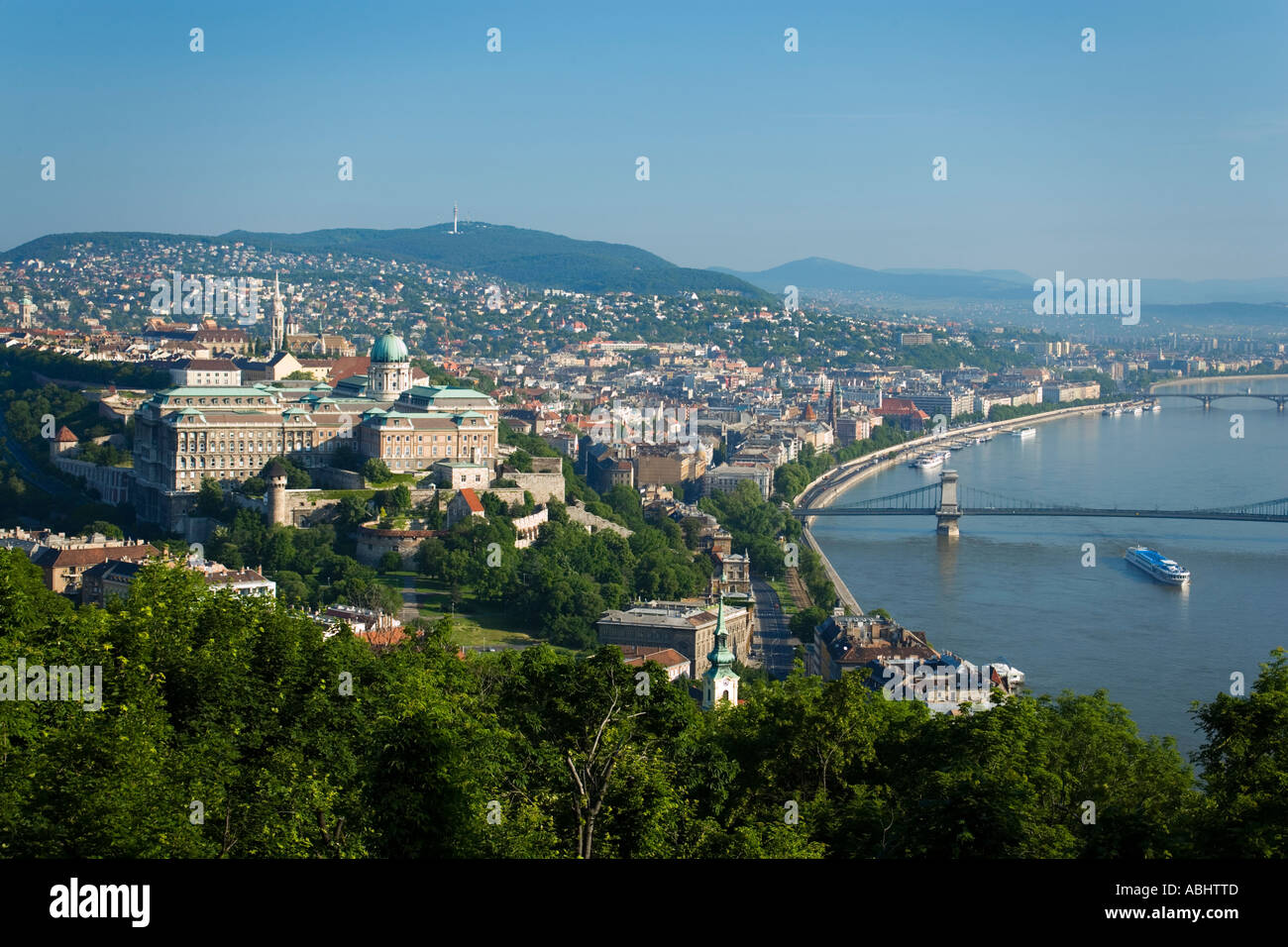 View over Buda with the Royal Palace on Castle Hill Buda Budapest ...