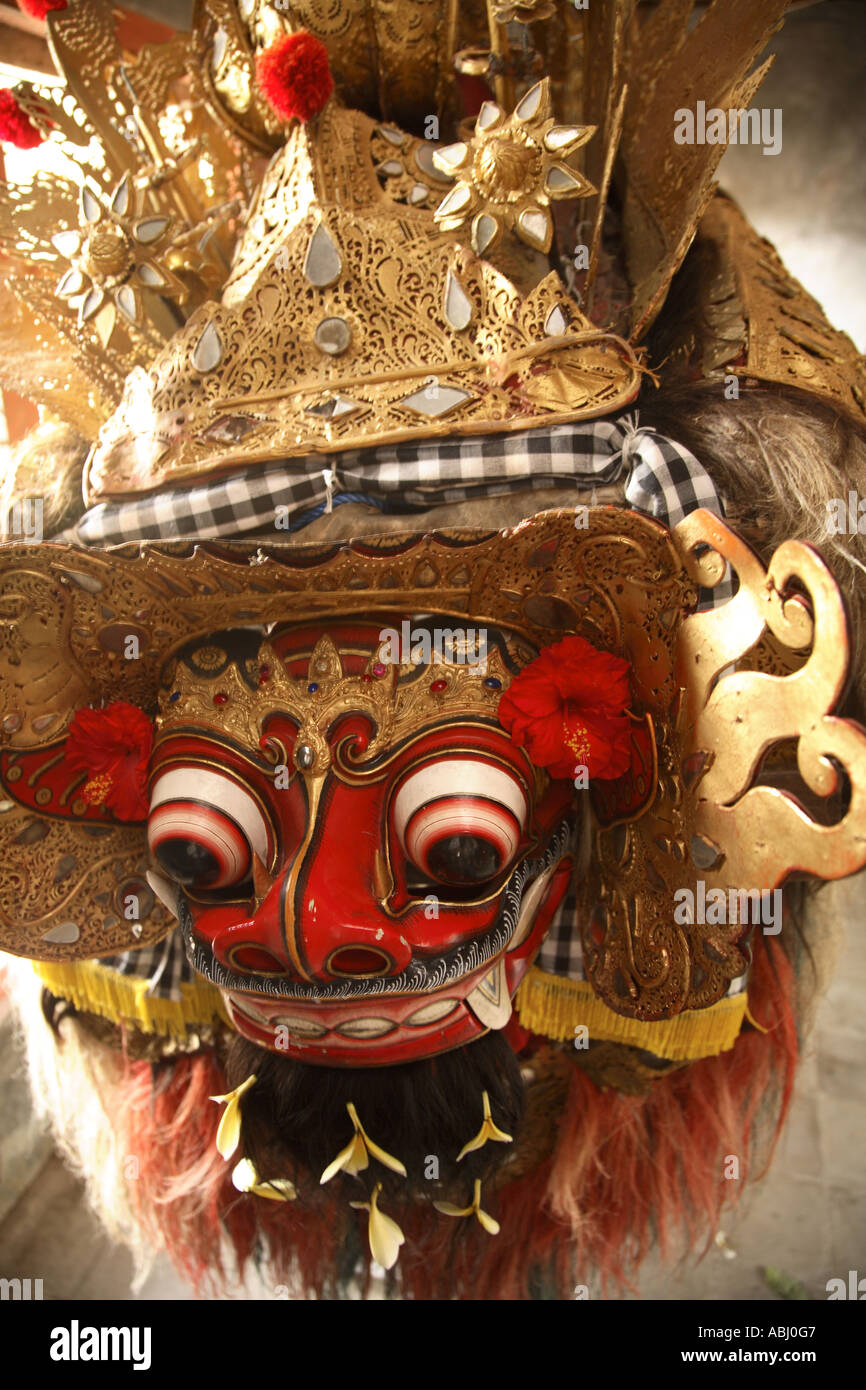 Barong actor in animal costume, Batubulan, Bali, Indonesia Stock Photo