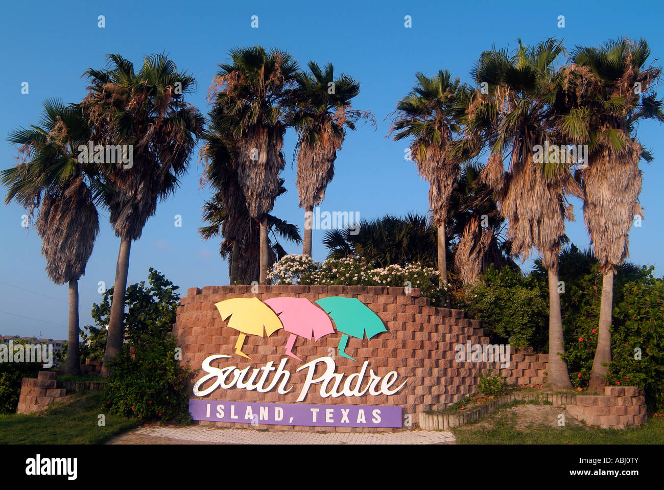 Sign showing the entry of South Padre Island, Texas Stock Photo - Alamy