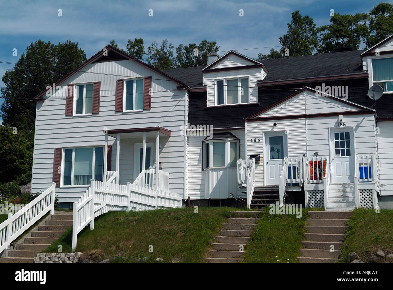 Typical wooden house of Baie Comeau, Quebec Stock Photo Alamy