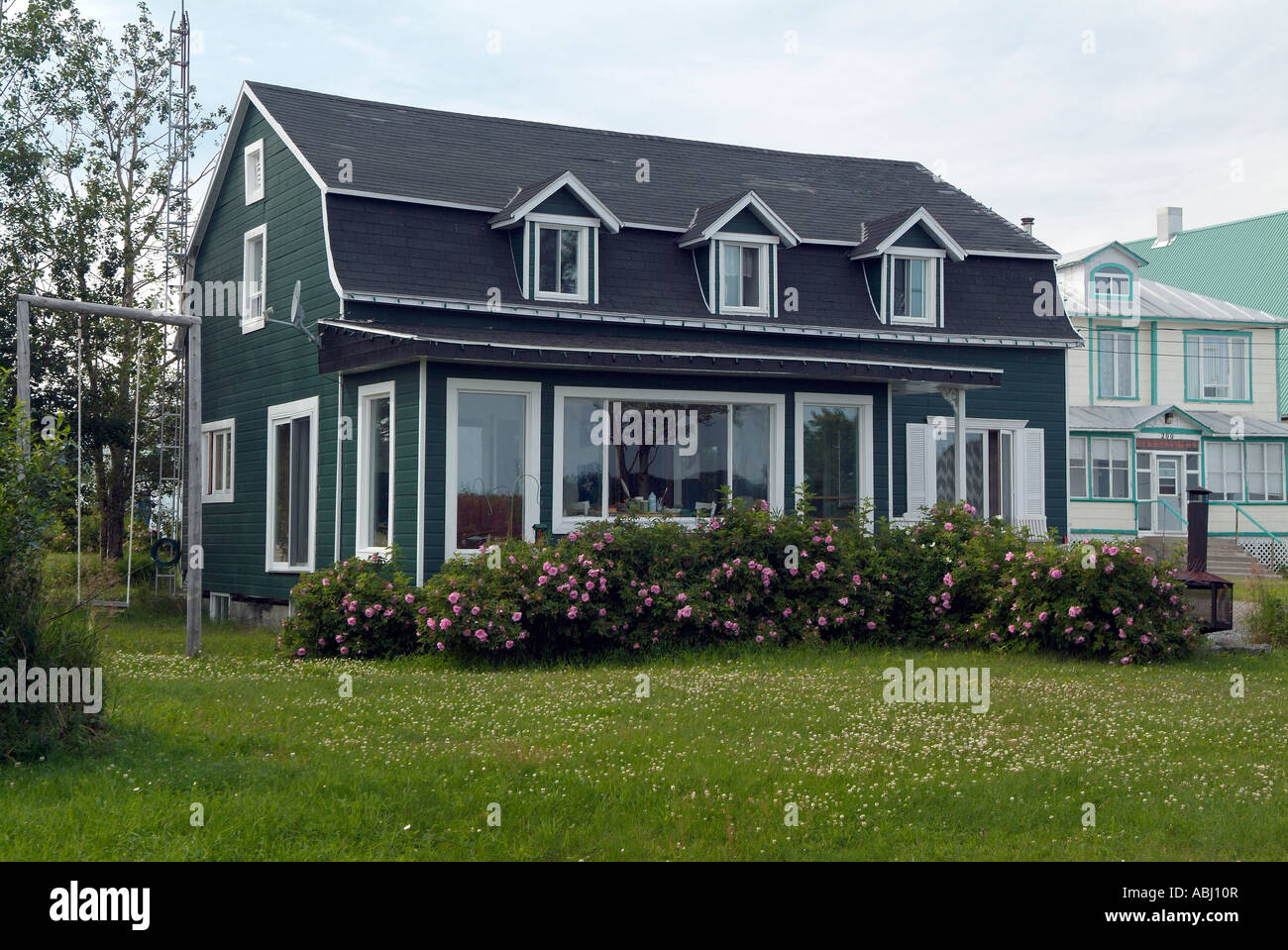 Typical wooden house of Baie Comeau, Quebec Stock Photo Alamy