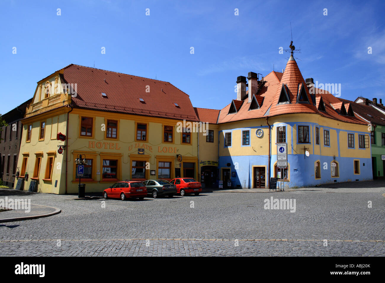 Village of  Tyn nad Vltava, District of Budweis,  Czech Republic, Europe.  Photo by Willy Matheisl Stock Photo