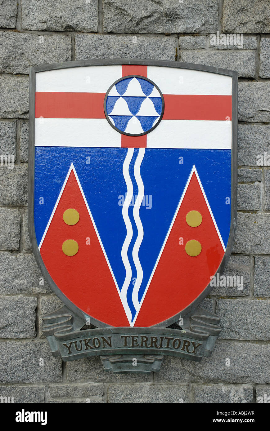 Yukon Territory coat of arms Stock Photo Alamy