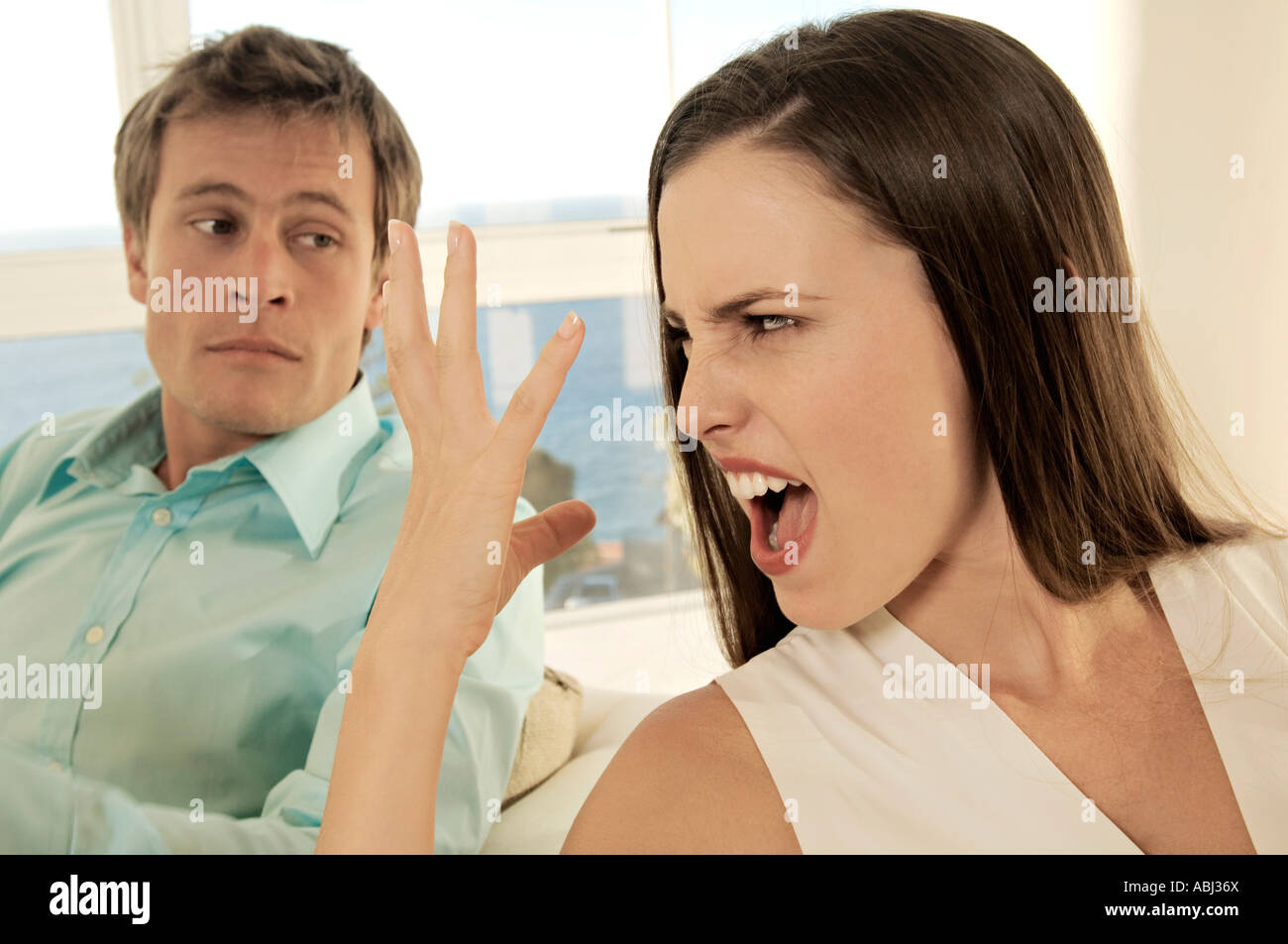 Portrait of couple arguing Stock Photo - Alamy