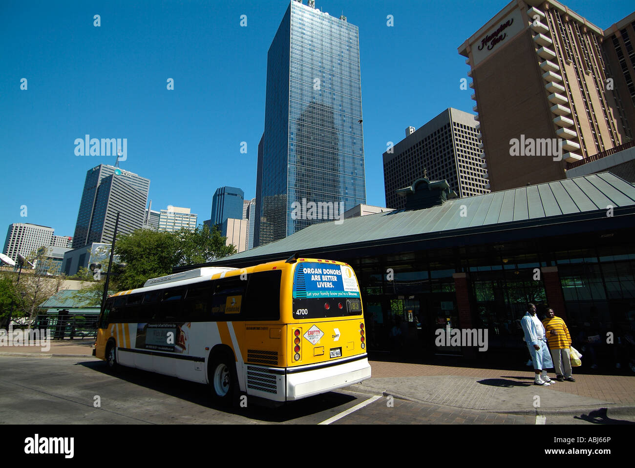 Public bus in downtown of Dallas, Texas Stock Photo Alamy