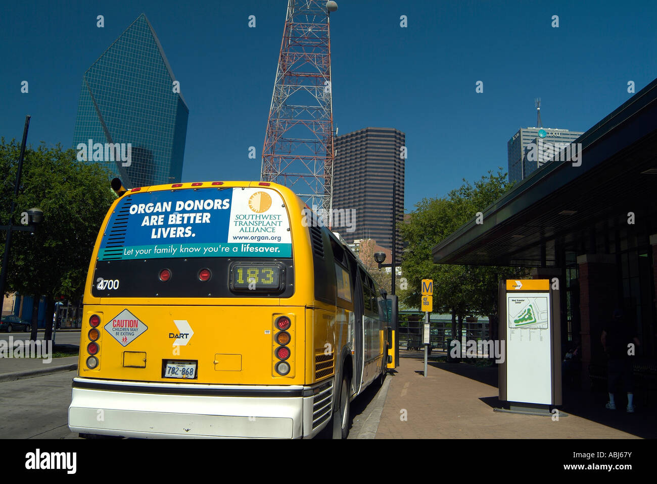 Public bus in downtown of Dallas, Texas Stock Photo Alamy