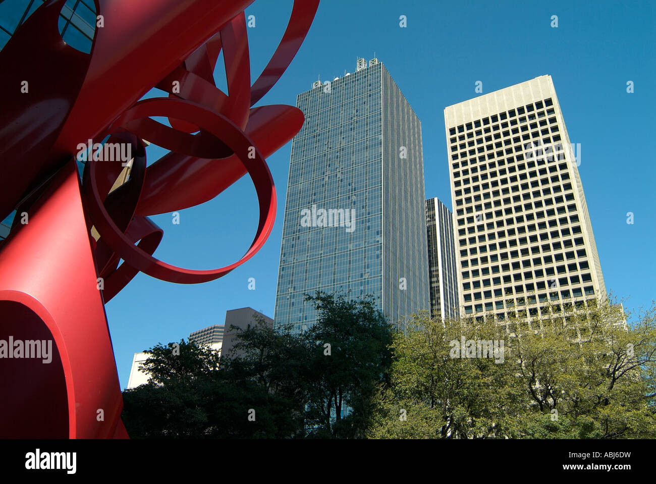 Iron statue in Dallas downtown, Texas Stock Photo Alamy