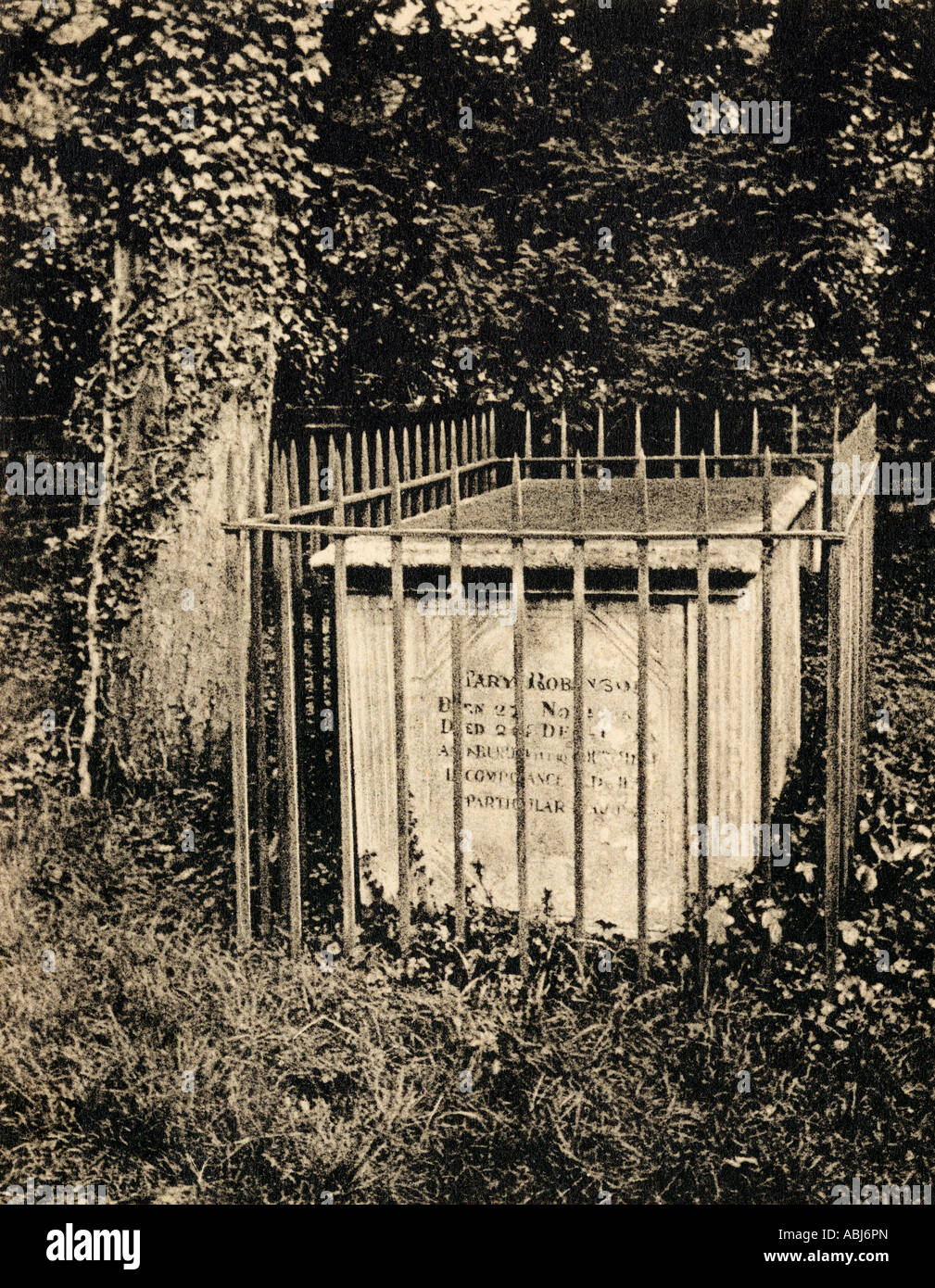 Tomb in Old Windsor Graveyard of Mary Robinson, née Darby, 1757 –1800. English actress, poet, dramatist, novelist and mistress of George IV. Stock Photo