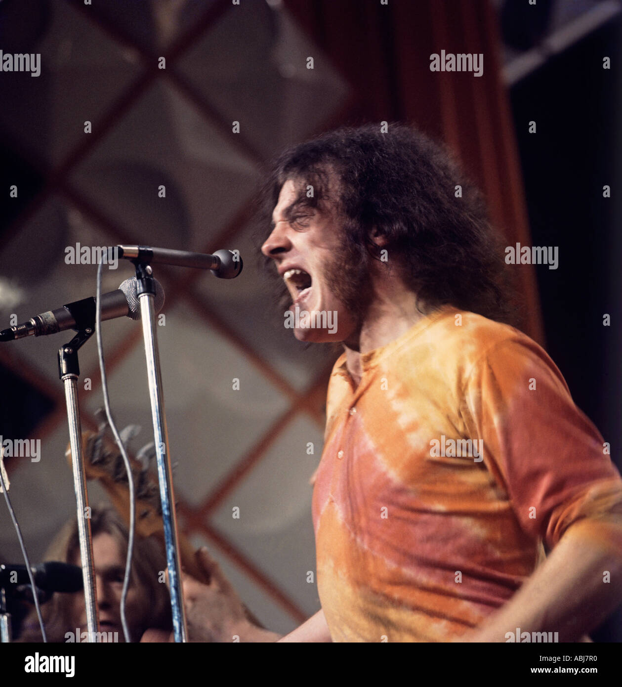 Joe Cocker sings at a Midem Concert at the peak of his career. Stock Photo